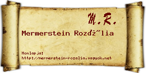 Mermerstein Rozália névjegykártya